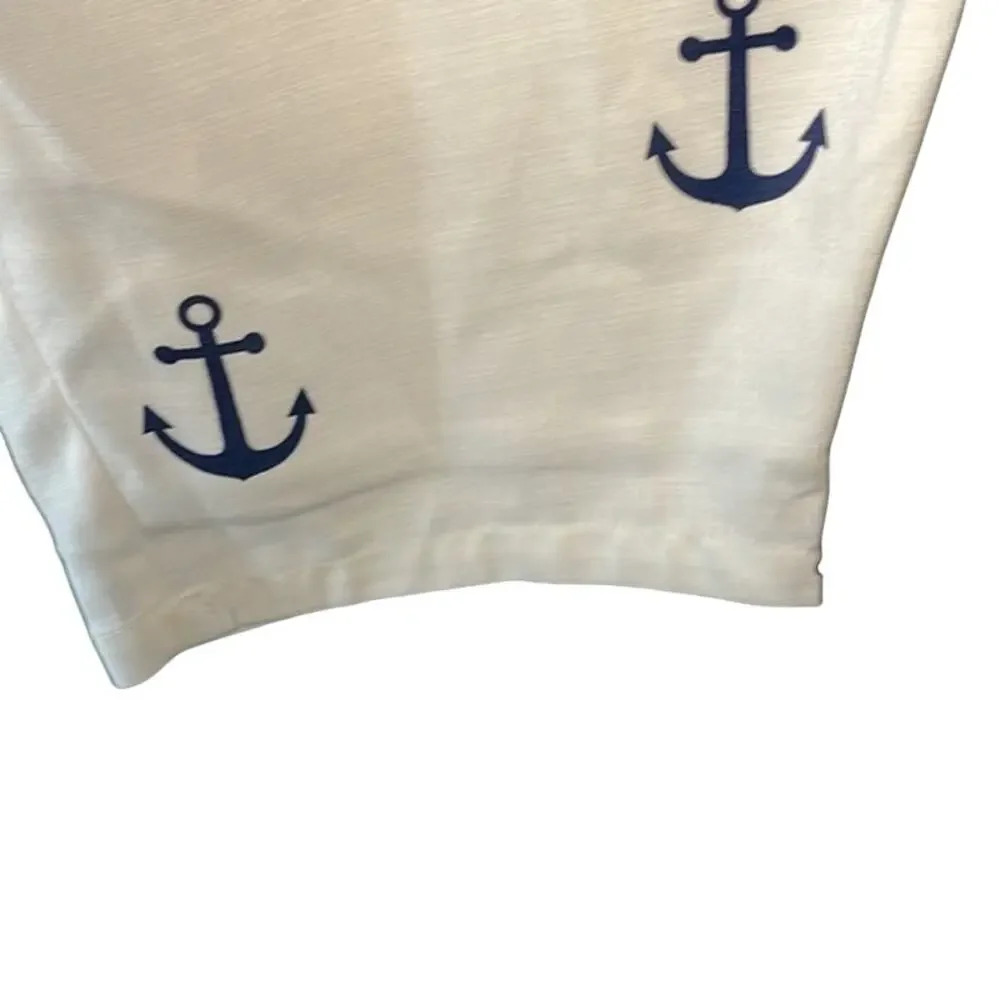 New Noracora Women's Anchor Elastic Waist Lounge Pants White/Navy Blue XXL - Picture 2 of 8
